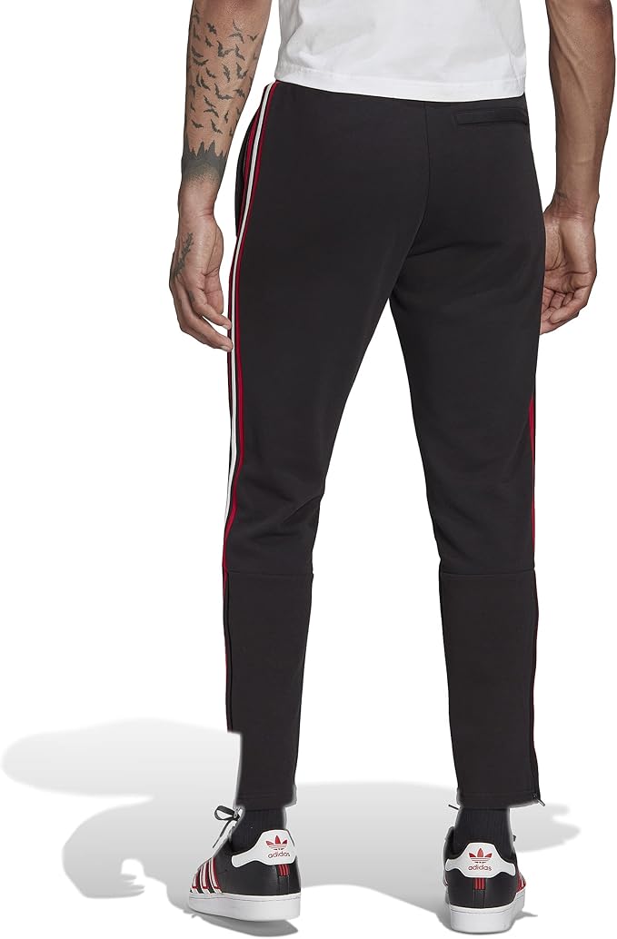 Manchester United Black Trackpant With Red-White Stripe