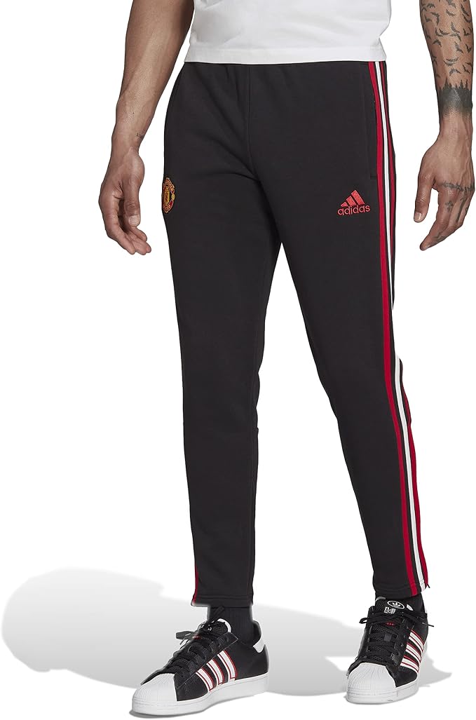 Manchester United Black Trackpant With Red-White Stripe