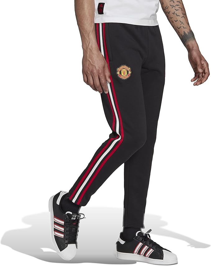 Manchester United Black Trackpant With Red-White Stripe