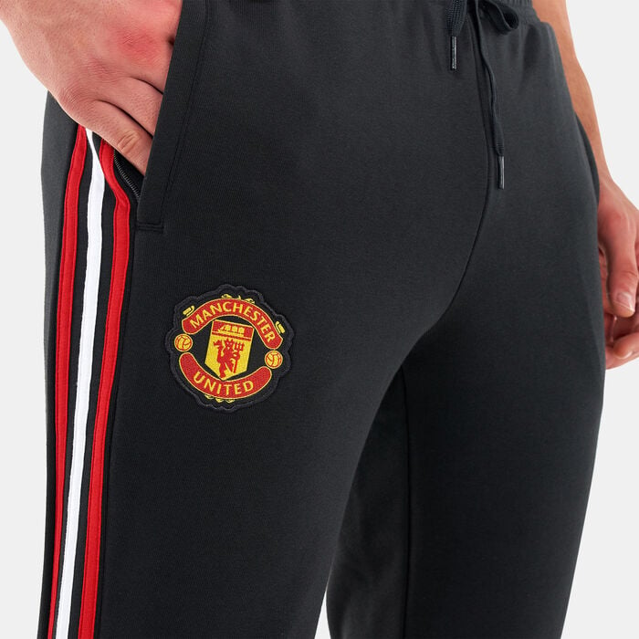 Manchester United Black Trackpant With Red-White Stripe