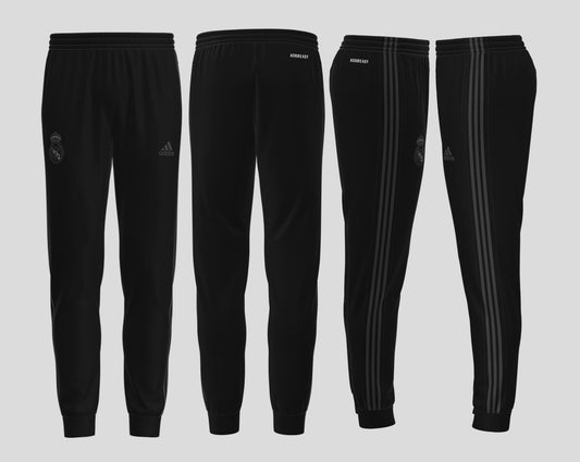 Real Madrid Black with Dark Grey Strips Training Trackpant