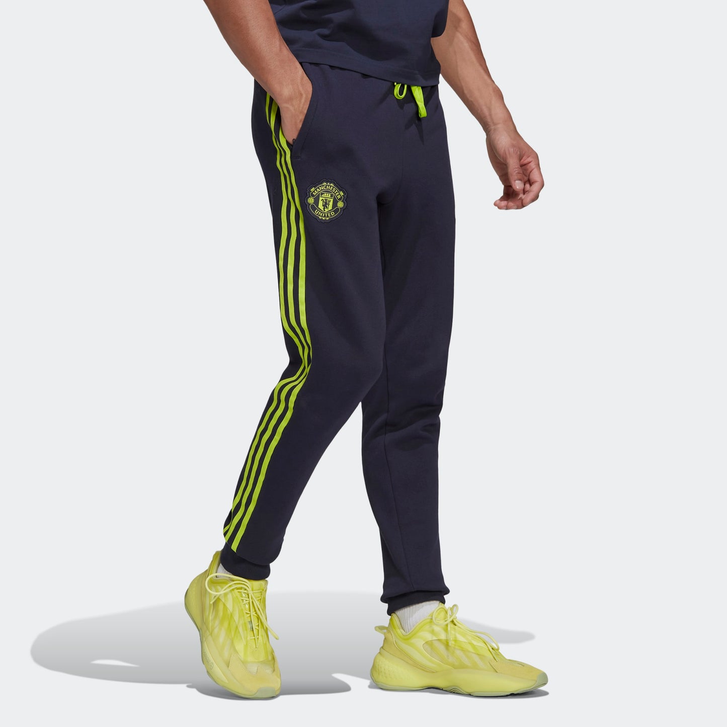 Manchester United Black Trackpant With Green Stripe