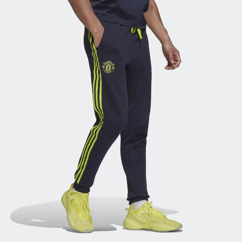 Manchester United Black Trackpant With Green Stripe